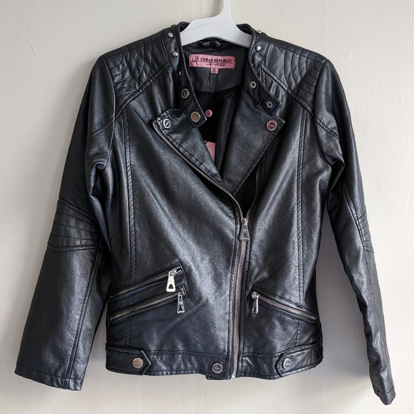 NWT Urban Republic girl Feux leather moto jacket size 16 - Picture 1 of 12